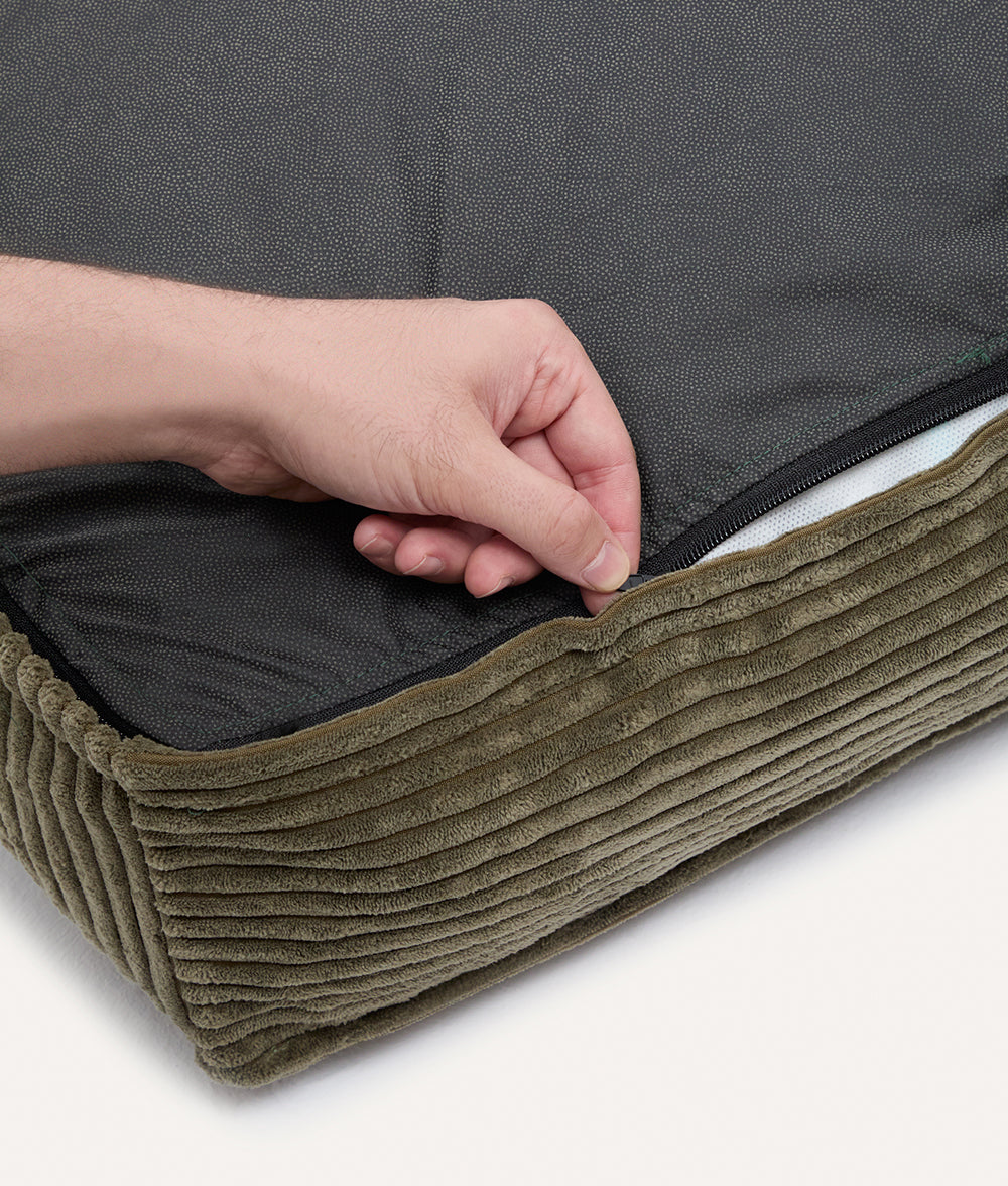 Green Corduroy Dog Bed Cover, Cuadra