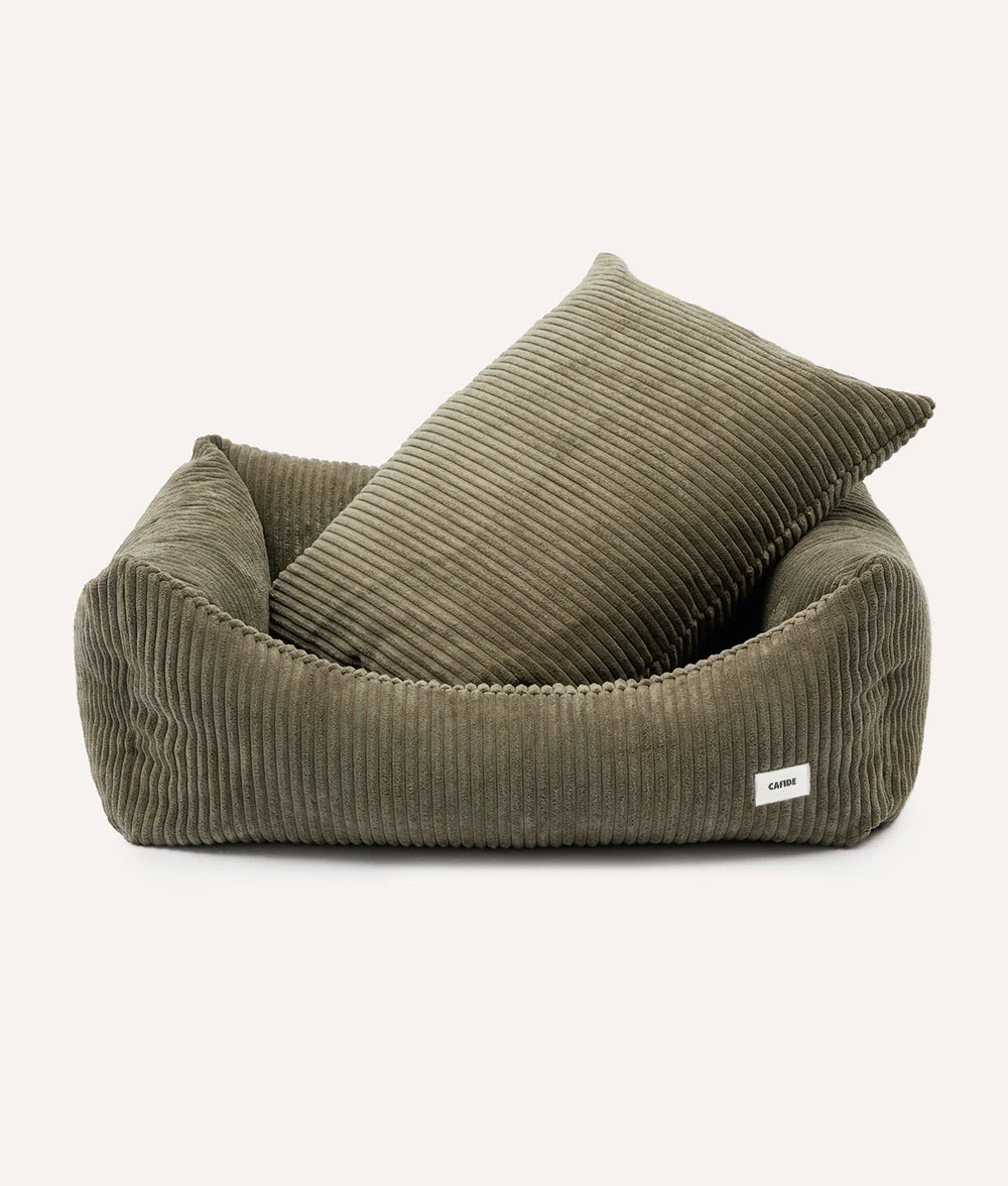 Grünes Cord-Hundebett, Snozy