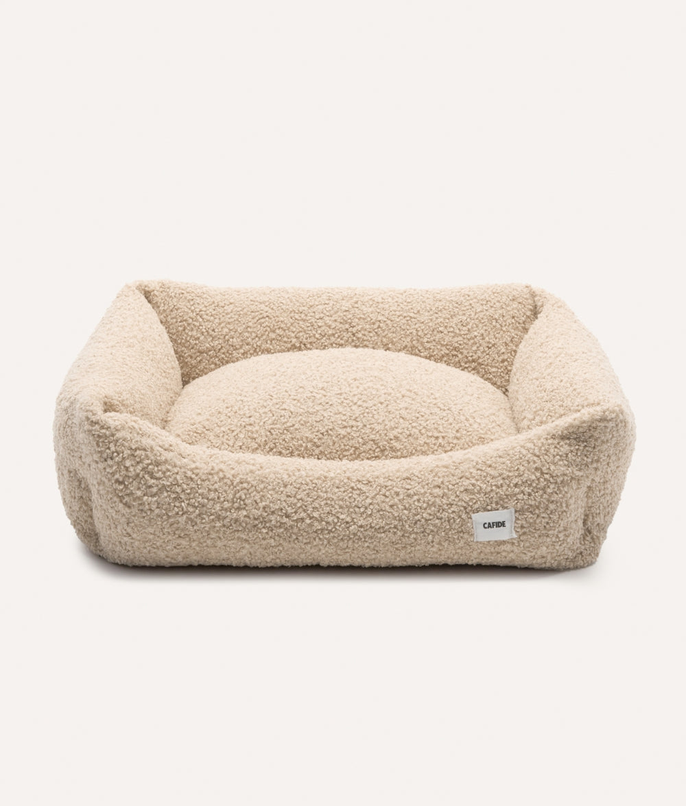 Beige Fleece Dog Bed, Snozy