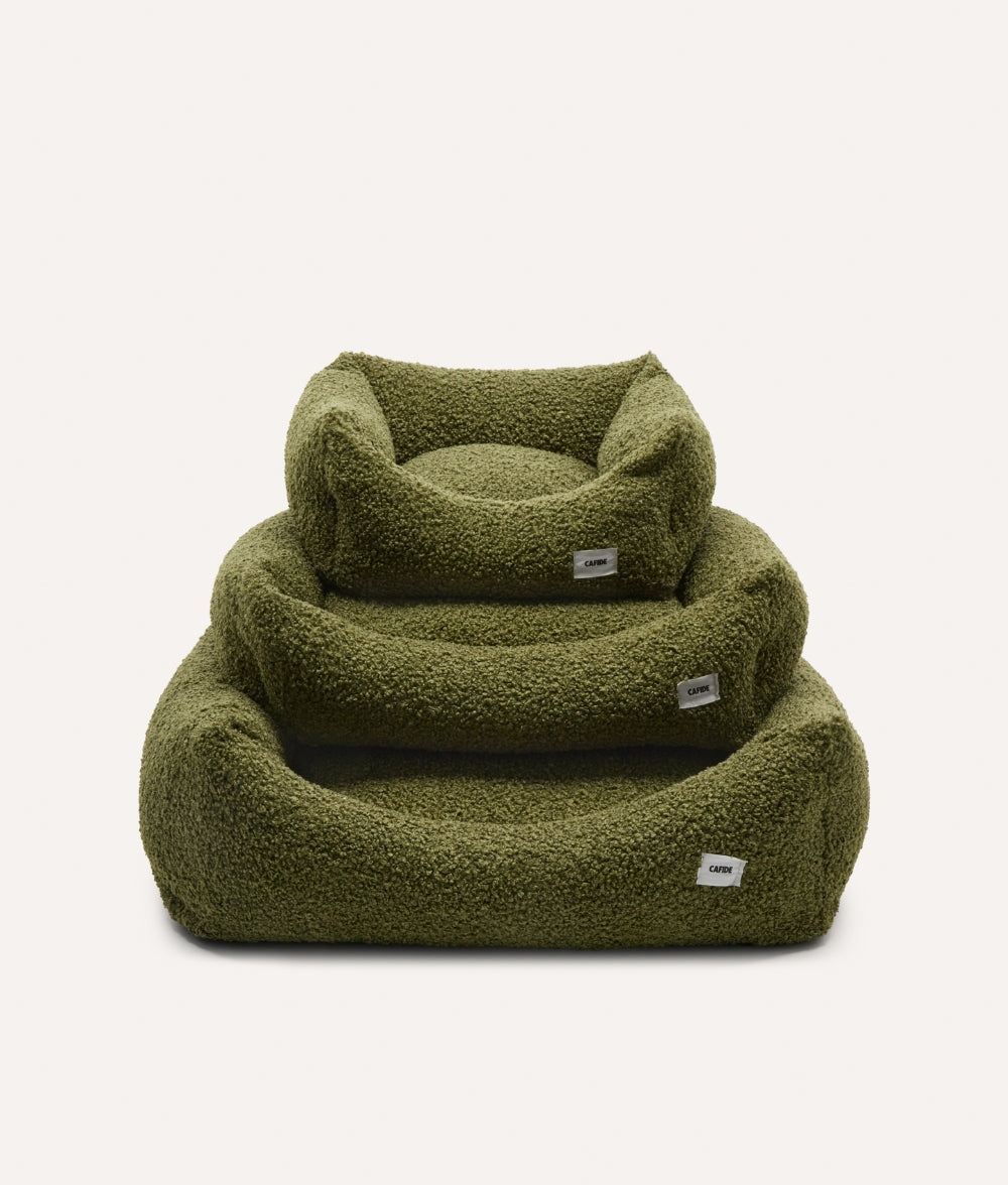 Lit pour chien en effet bouclette vert, Snozy
