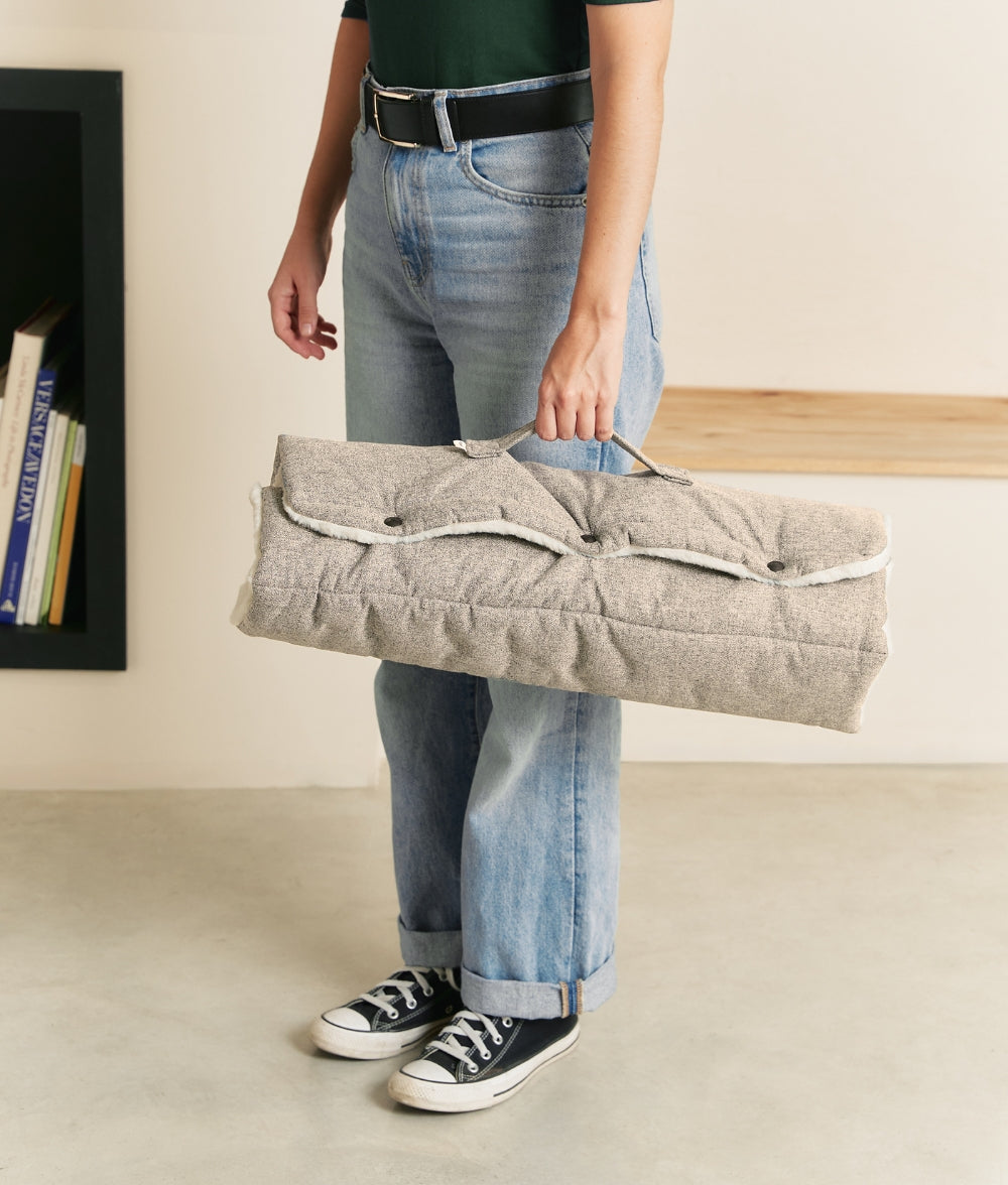 Portable Dog Bed Beige Fur, Leila