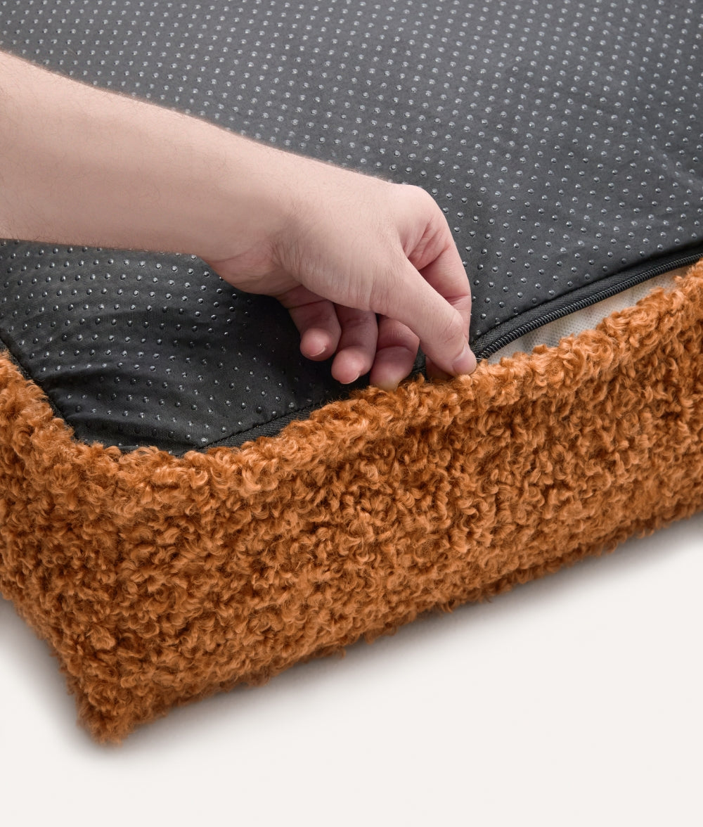 Mustard Fleece Dog Bed Cover, Cuadra