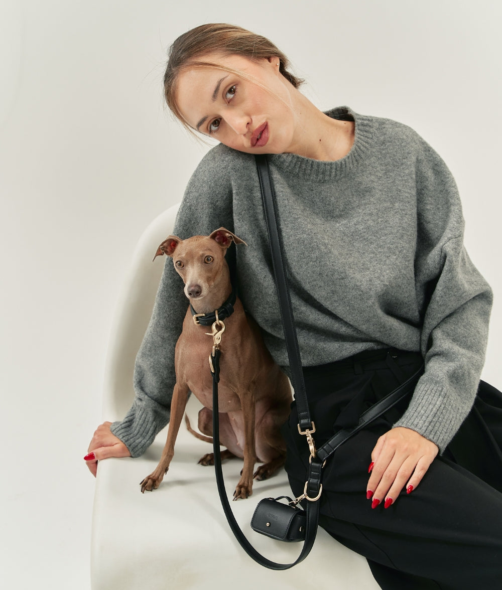 Leash Multiposition Vegan Leather Black, Jala