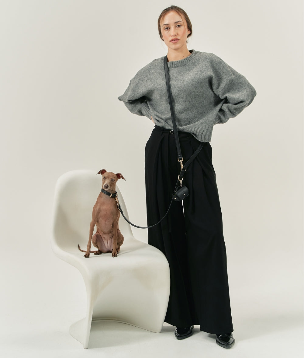 Leash Multiposition Vegan Leather Black, Jala