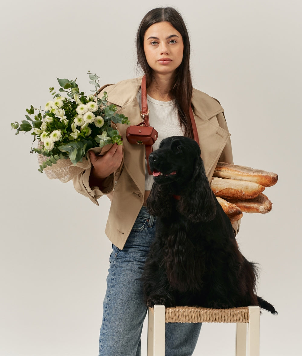 Distributeur de sacs en Cuir Vegan Marron, Jala