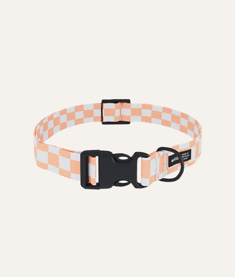 Recyceltes PET-Halsband, Pfirsich-Orange-Design, Juno