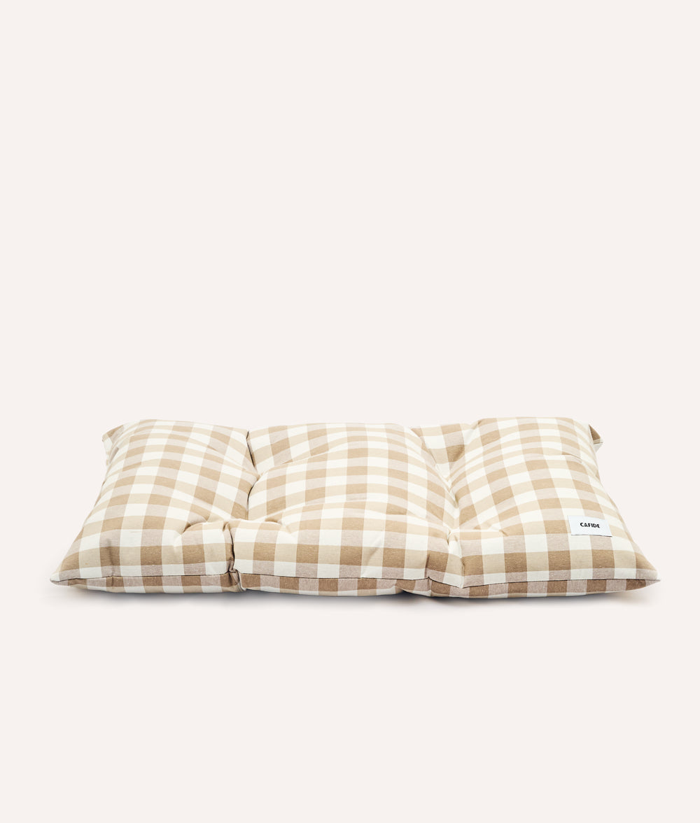 Beiges Vichy-Hundekissen, Bela