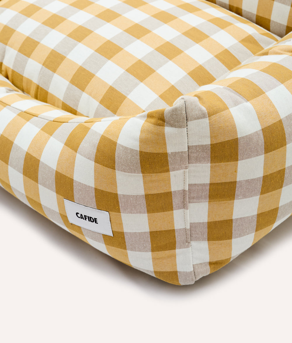 Vichy Mustard Dog Bed, Snozy