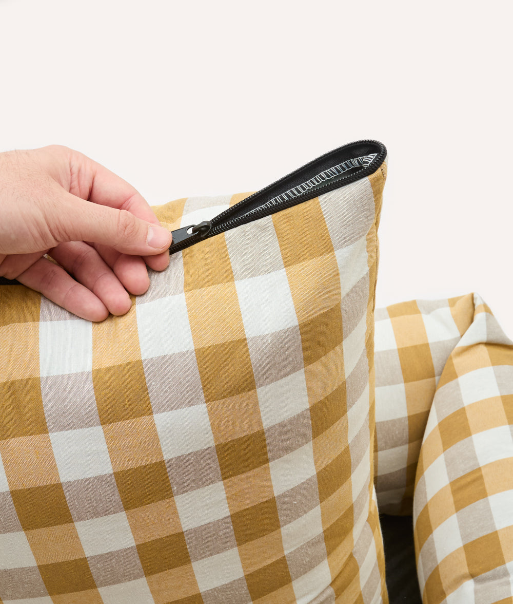 Vichy Mustard Dog Bed, Snozy