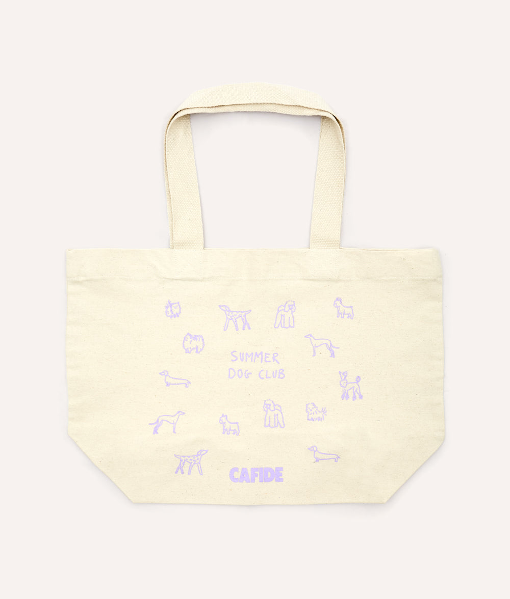 Large Violet Cotton Bag Summer Dog Club, Pola