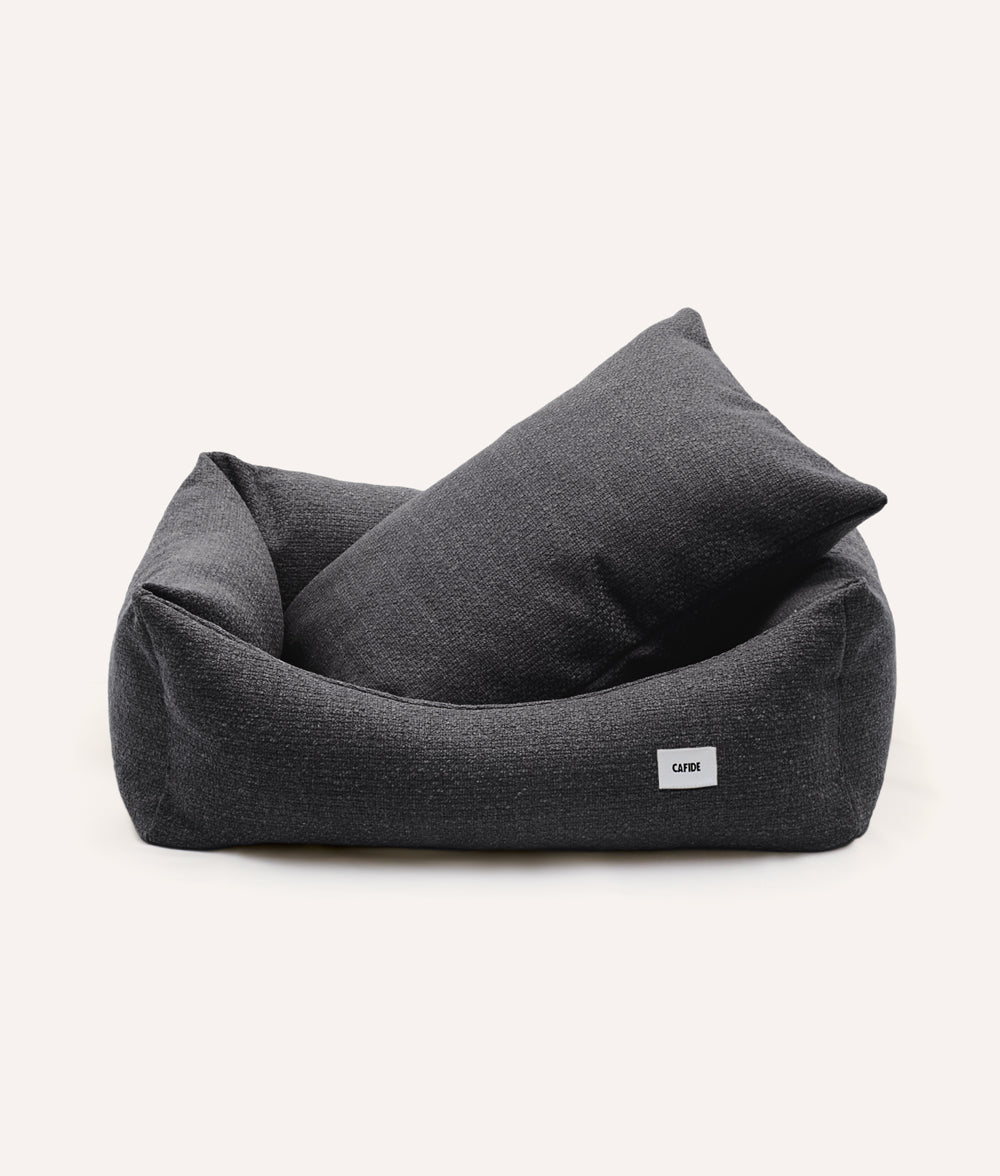 Premium-Hundebett in Schwarz-Anthrazit, Snozy