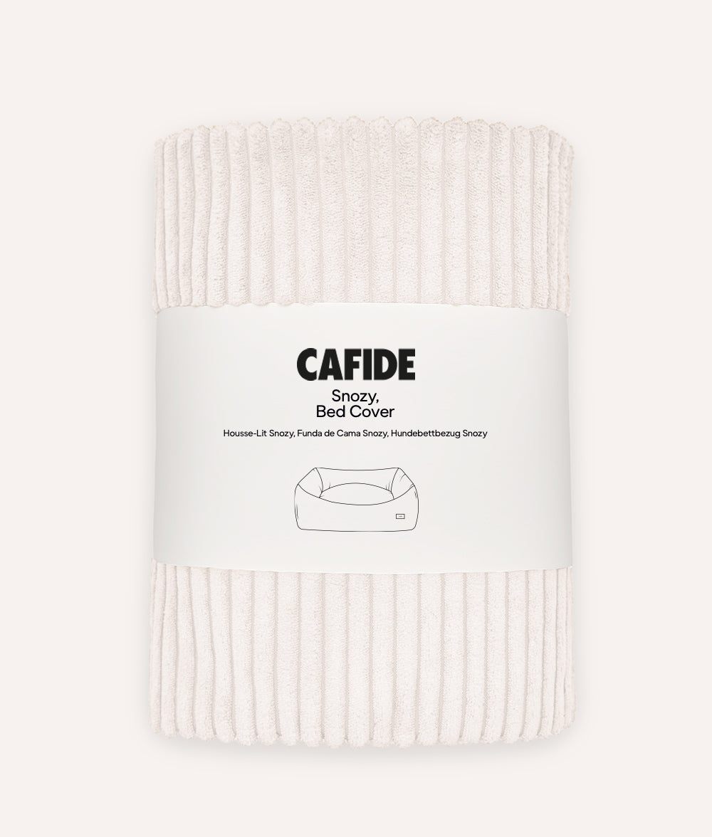 Bone White Corduroy Dog Bed Cover, Snozy