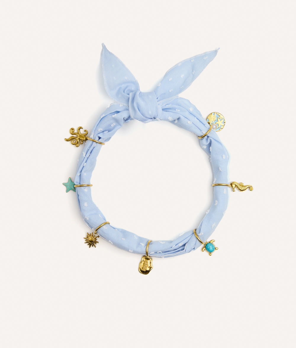 Dog Charms Bandana Blue Plumeti Marine, Sira