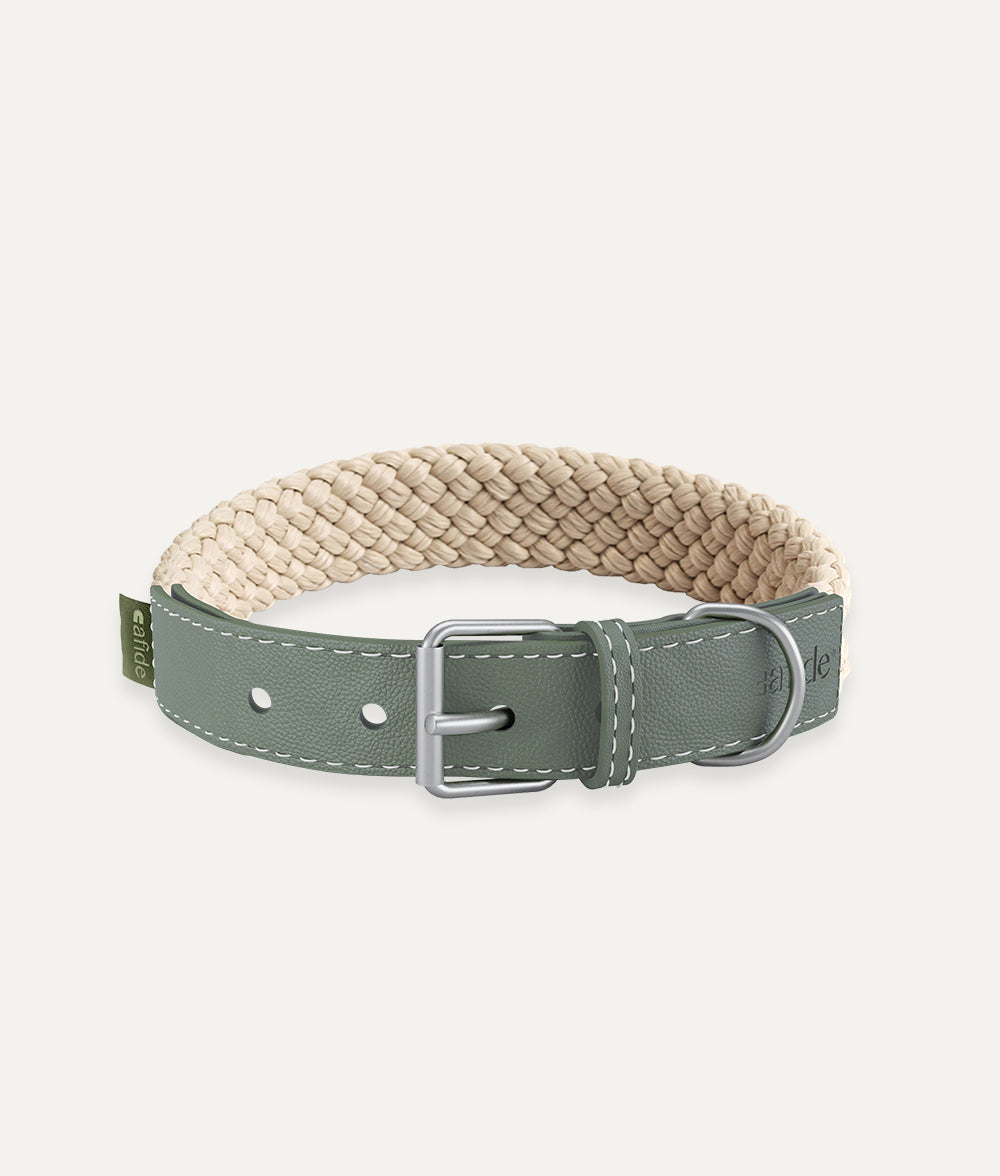 Green Vegan Leather Necklace, Corda