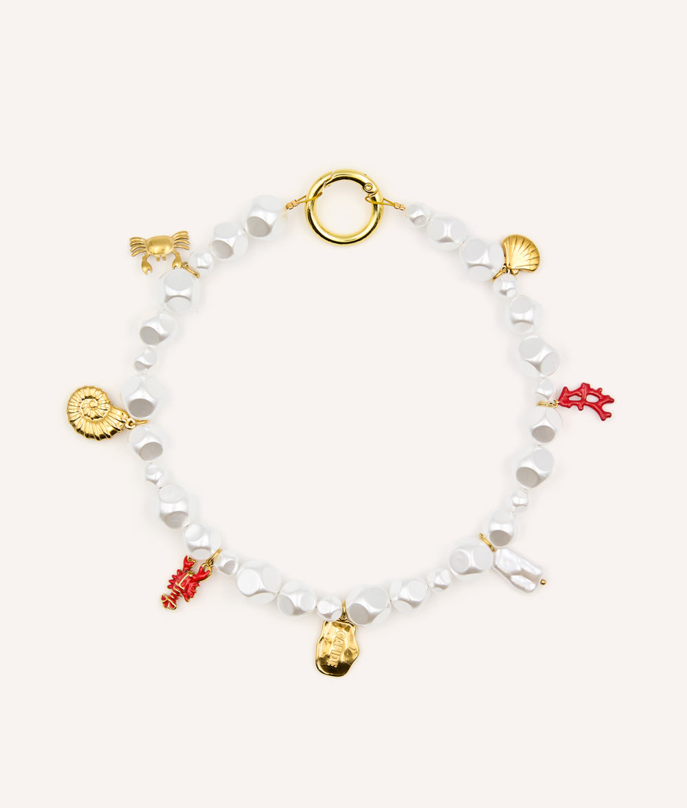 Coral Dog Charm Necklace, Sira