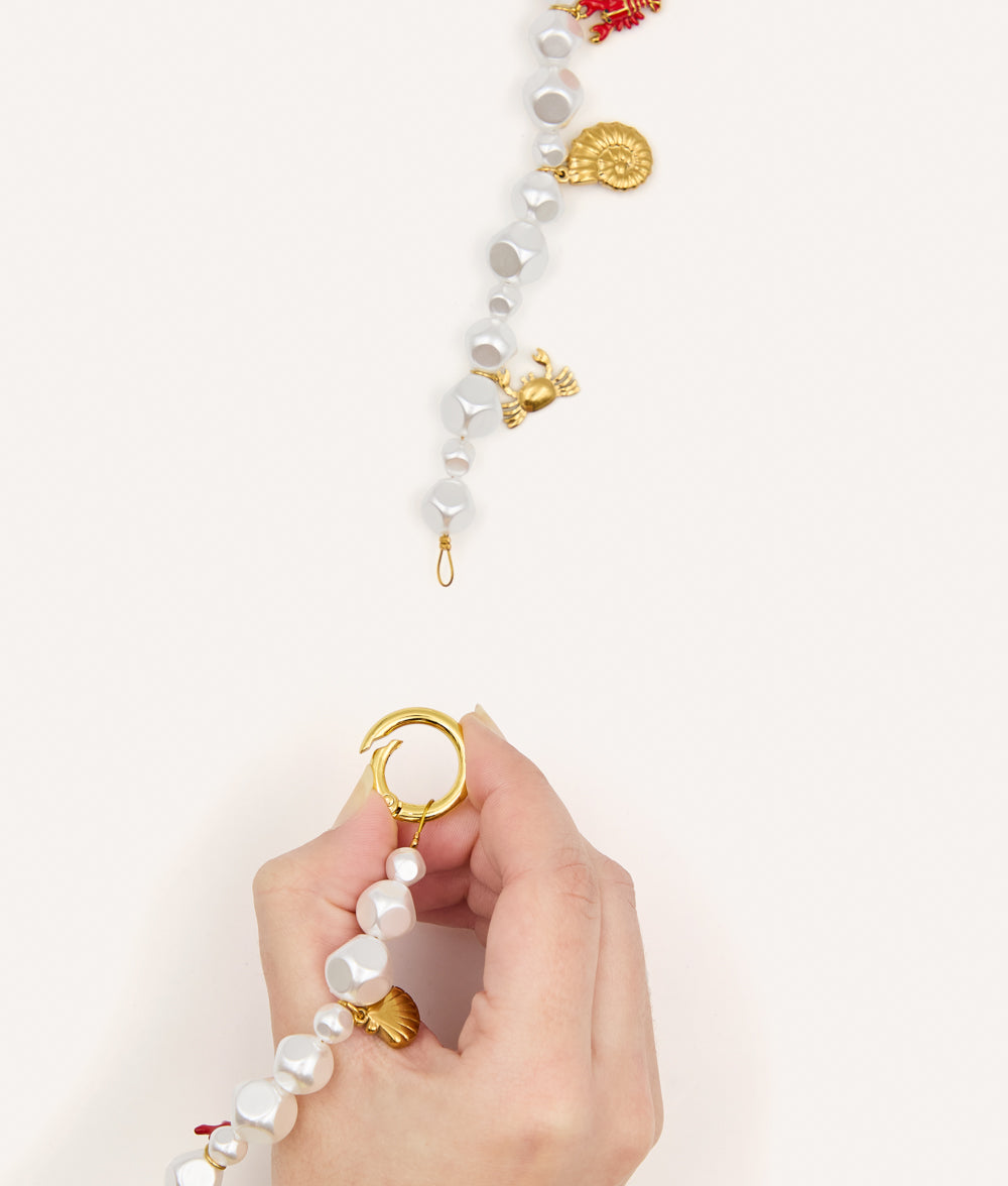 Coral Dog Charm Necklace, Sira