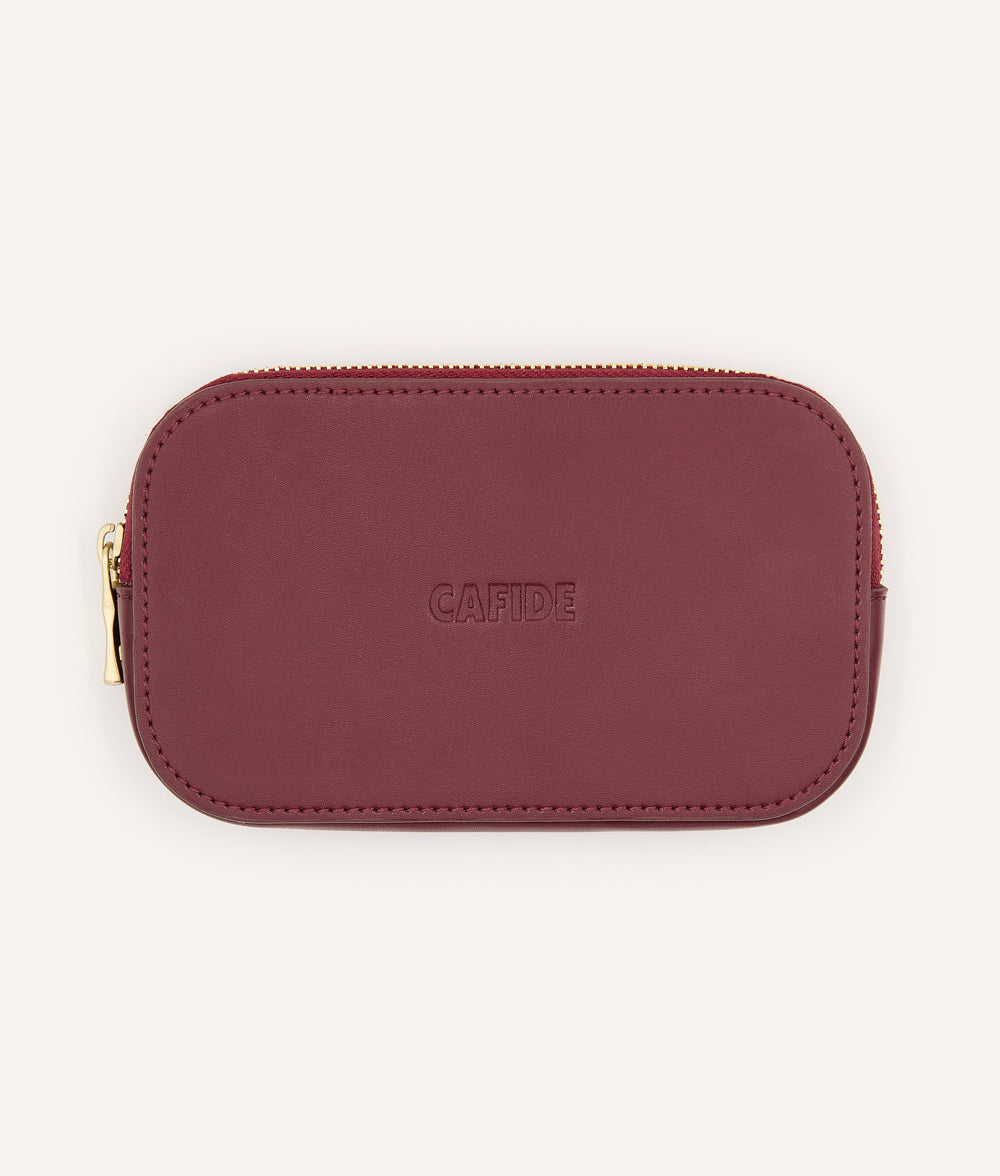 Portefeuille en cuir vegan bordeaux, Jala