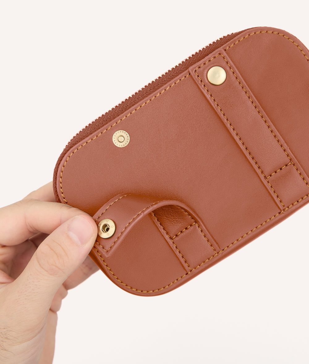 Braune Geldbörse aus veganem Leder, Jala