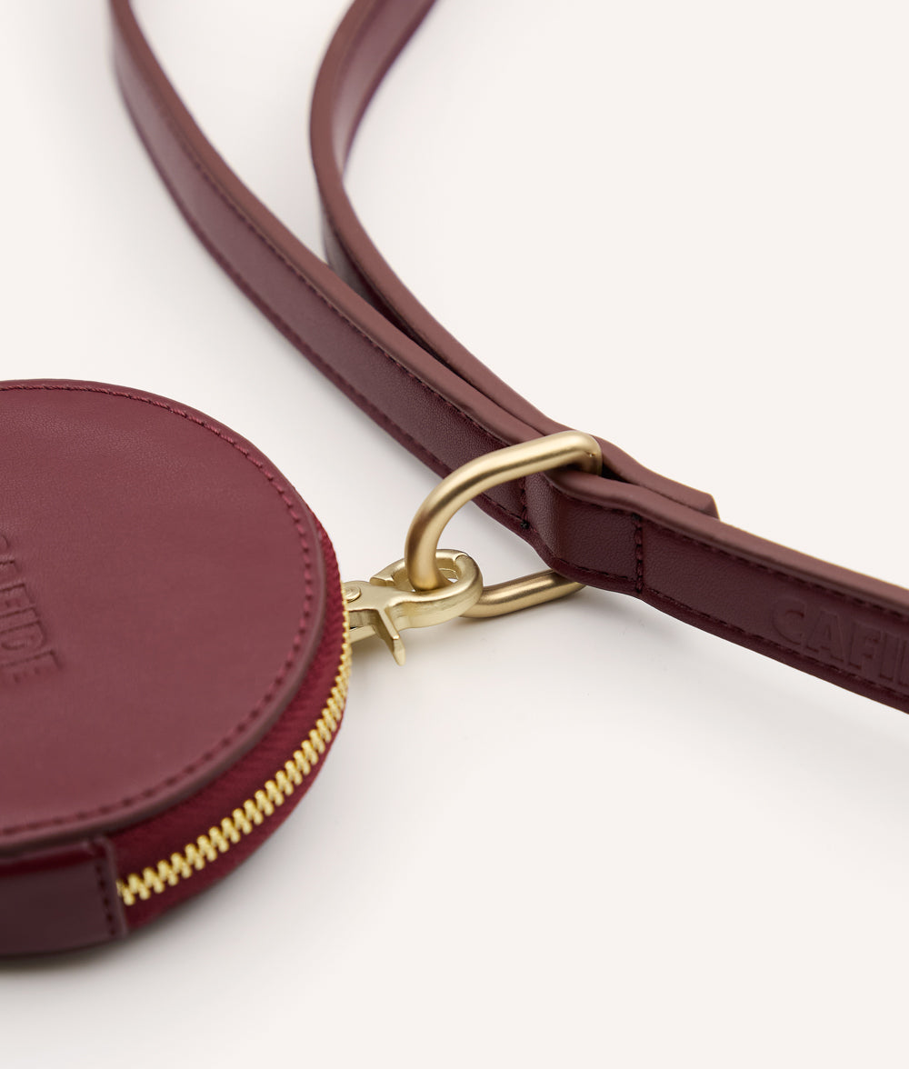 Burgunderfarbene Süßigkeitentasche aus veganem Leder, Jala