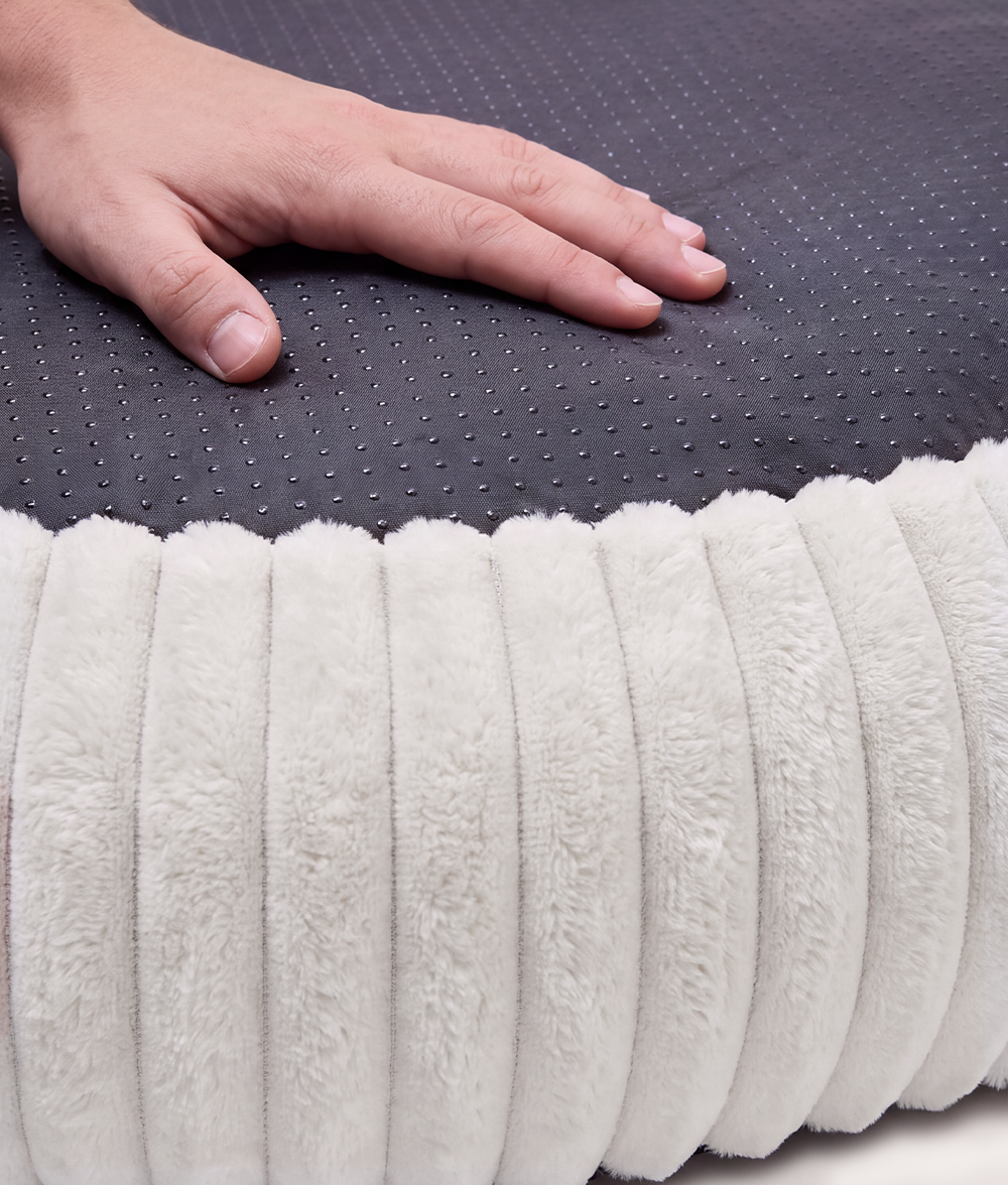 White Corduroy Dog Bed, Maso