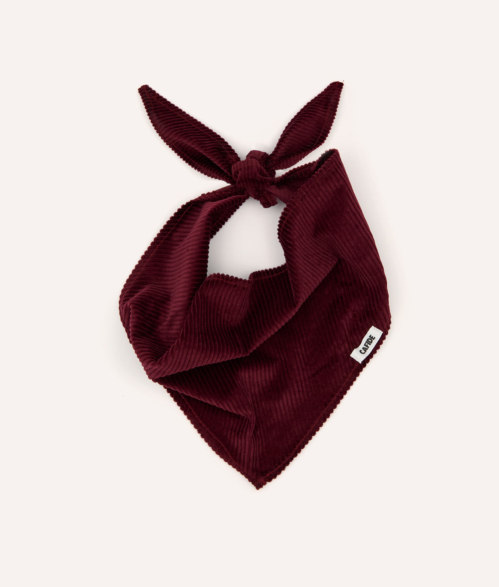 Burgunderrotes Hundehalstuch aus Cord, Nata