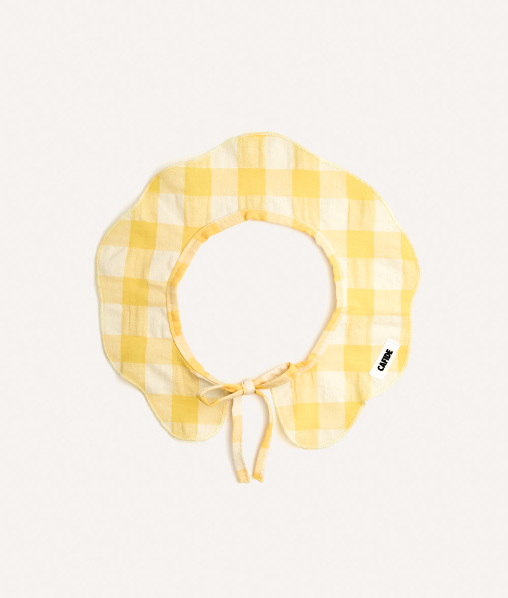 Bandana Estilo Cuello Perro Diseño Vichy Amarillo, Lola