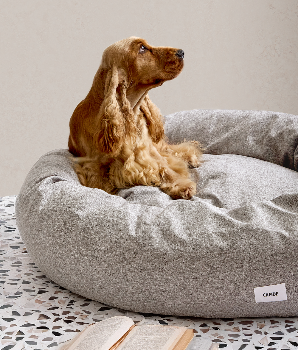 Beiges Chenille-Hundebett, Nuba