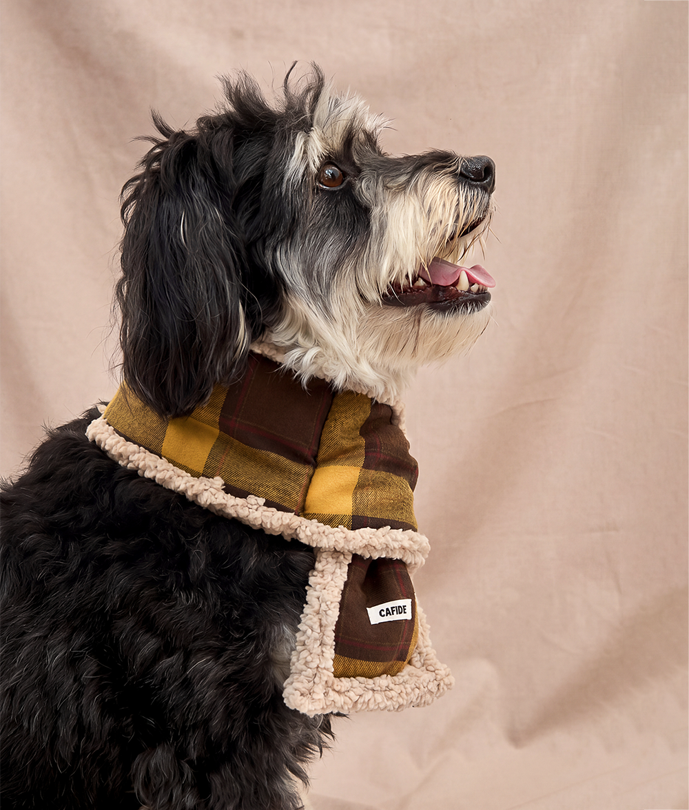 Hundeschal Tartan-Design Senfgelb, Mica