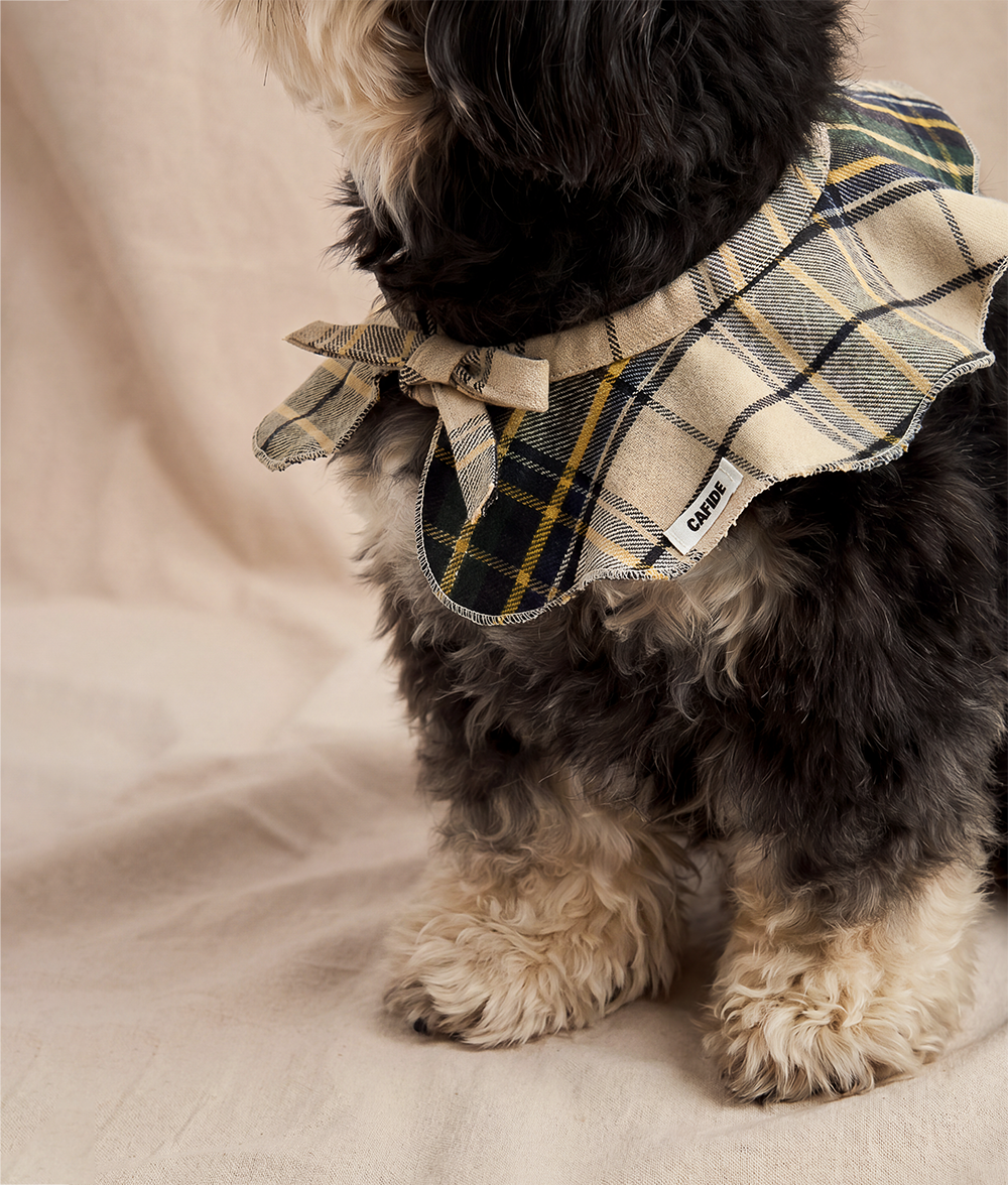 Hundebandana im Halsstil Tartan Beige, Lola