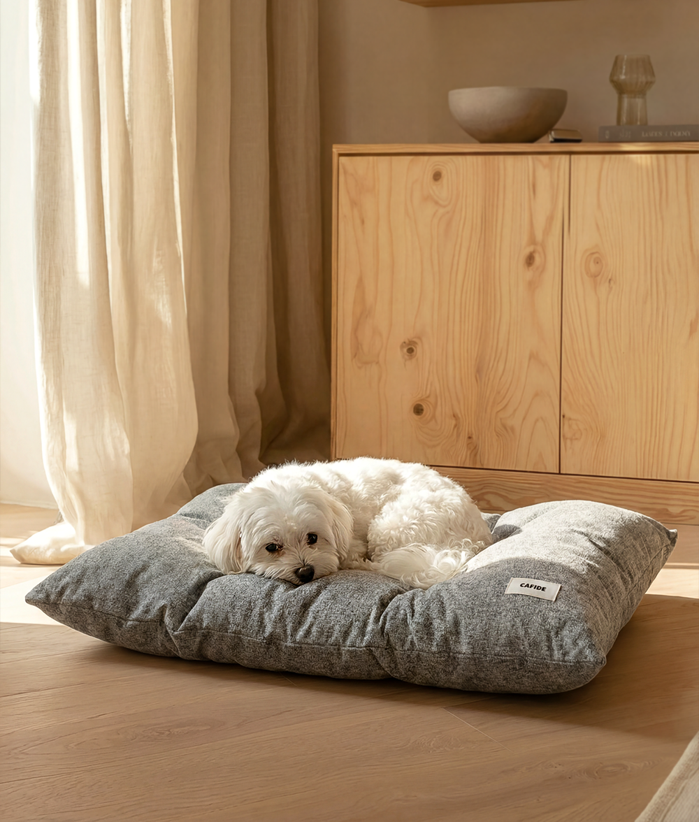 Grey Dog Cushion Bed, Bela