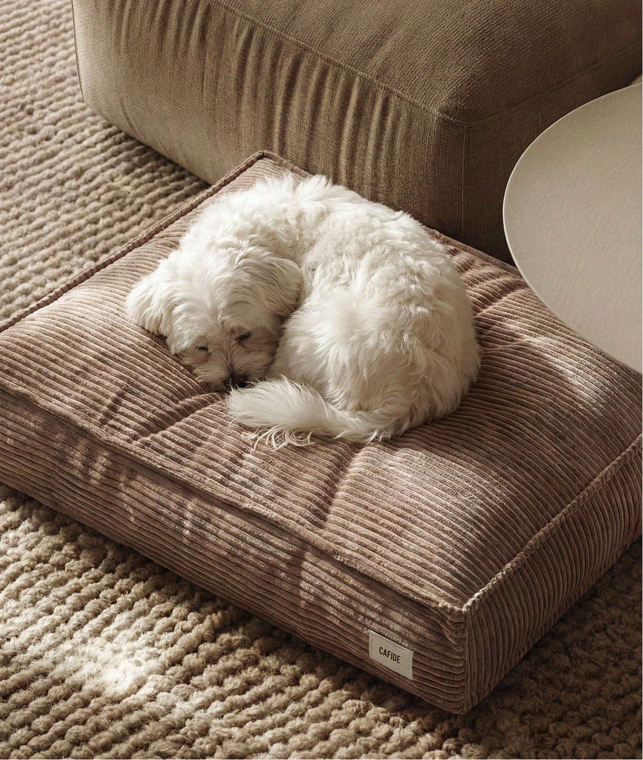 Cama Perro Pana Moca Beige, Cuadra