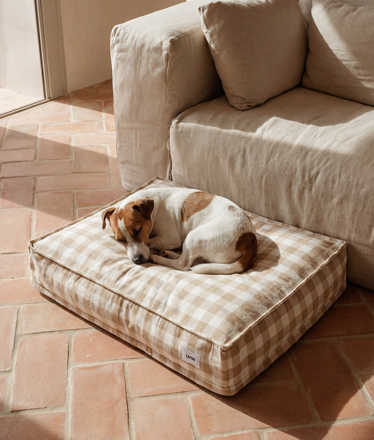 Cama Perro Vichy Beige, Cuadra