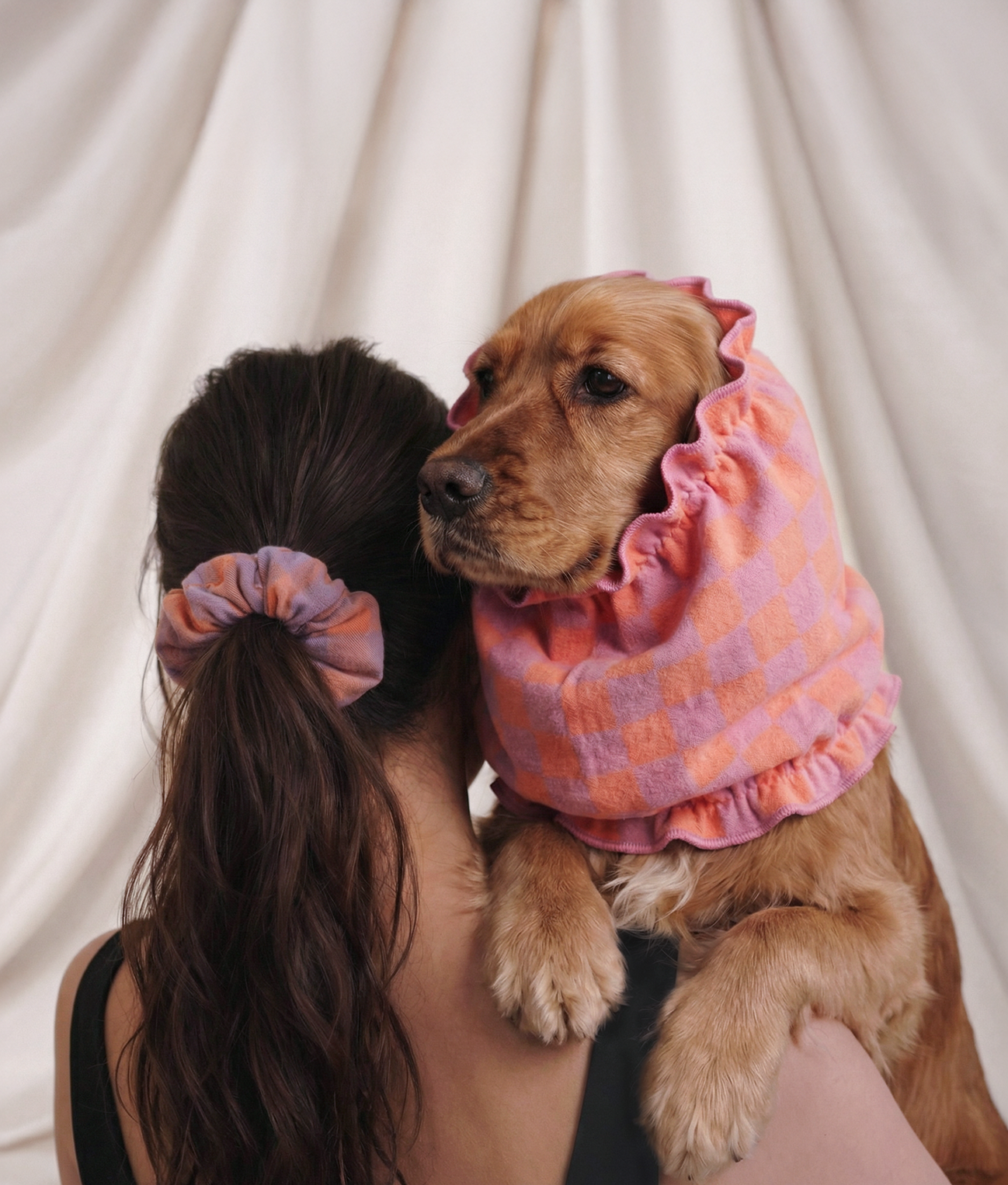 Dog Snood Violet Vichy Design, Olga