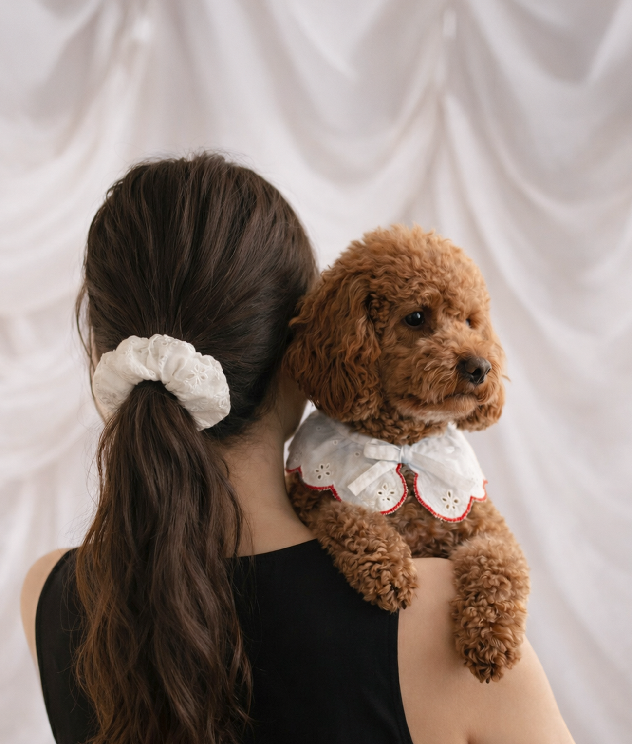 English Embroidery Coral Dog Neck Bandana, Lola