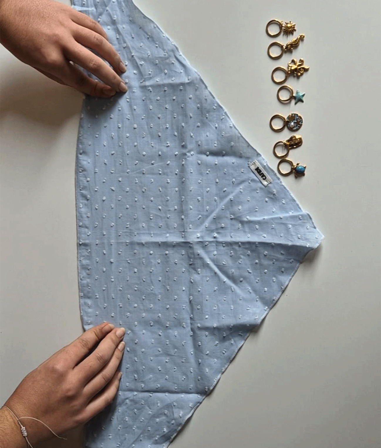 Dog Charms Bandana Blue Plumeti Marine, Sira