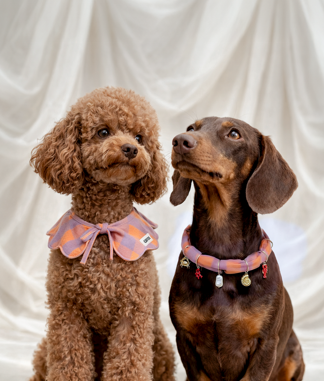 Dog Charms Bandana Violet Vichy Coral, Sira