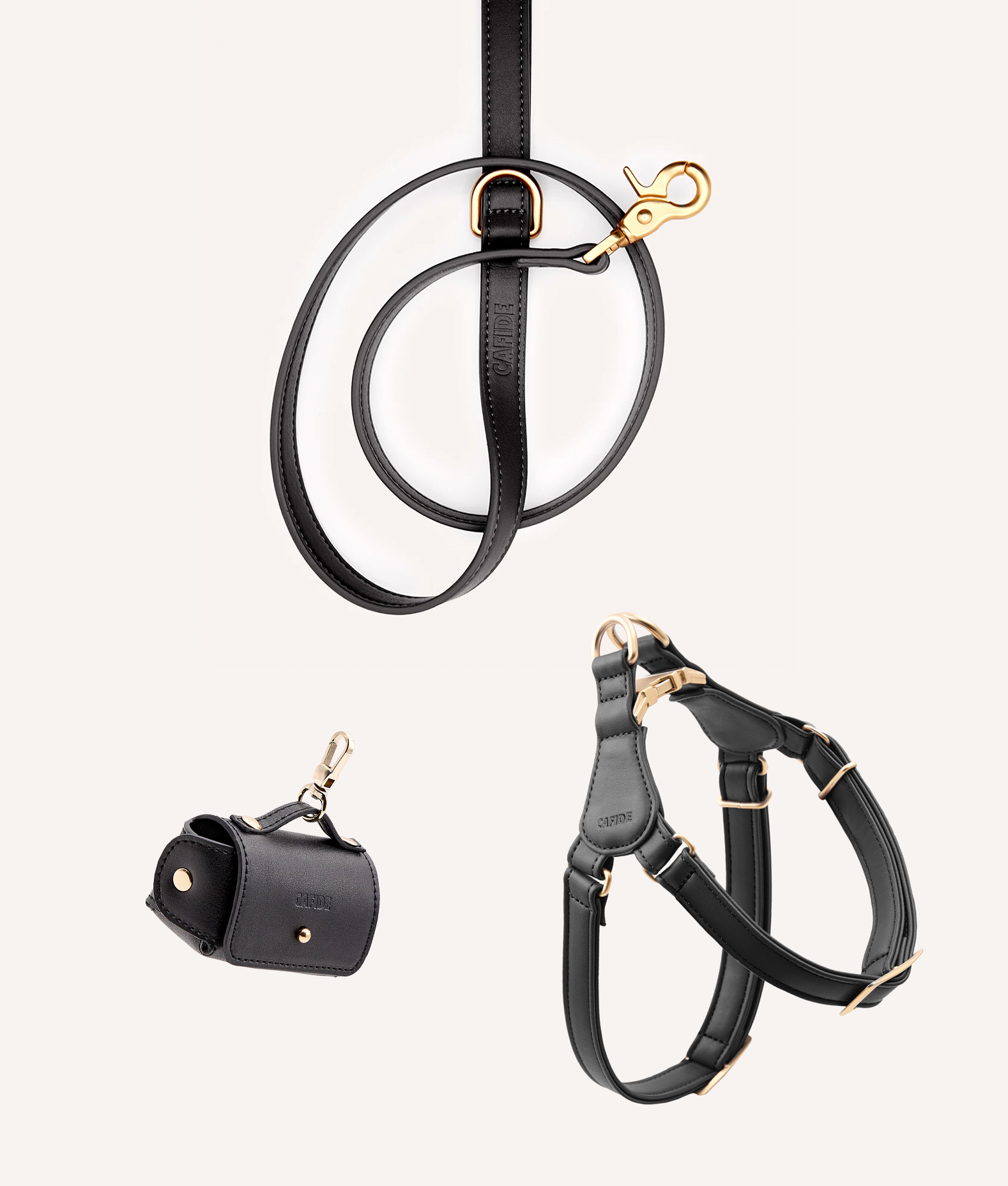 Pack Arnés Cuero Vegano "Step In" Negro, Jala