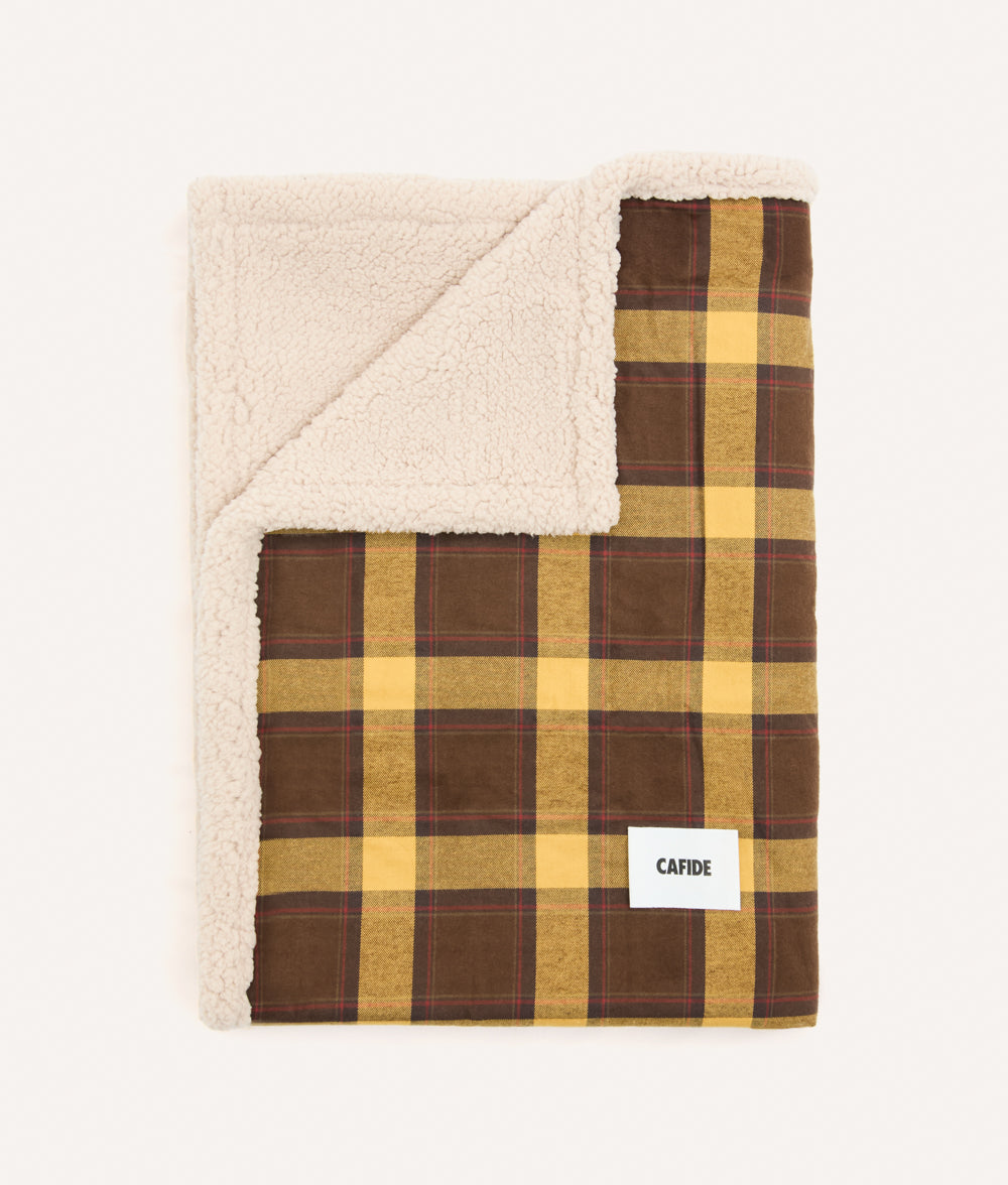 Mustard Tartan Dog Blanket, Toia