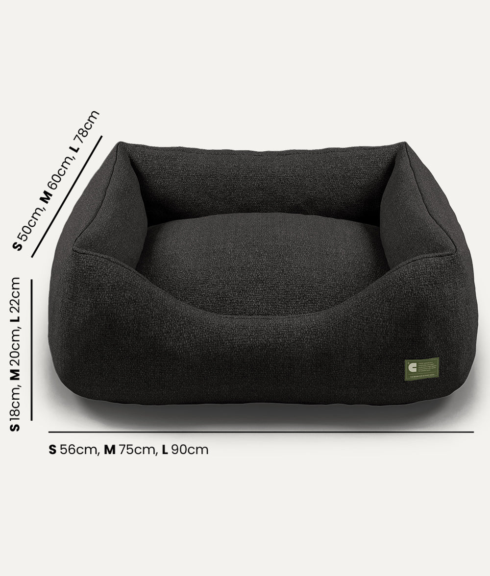 Premium-Hundebett in Schwarz-Anthrazit, Snozy