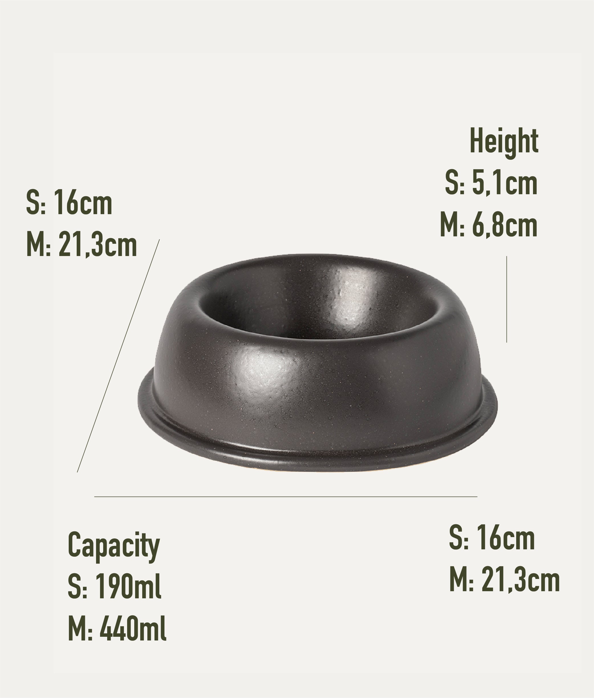 Gamelle pour Chien en Céramique Anthracite, Bole