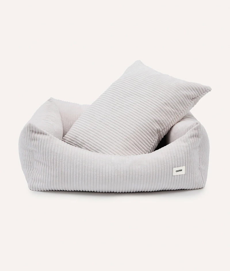 Knochenweißes Cord-Hundebett, Snozy 