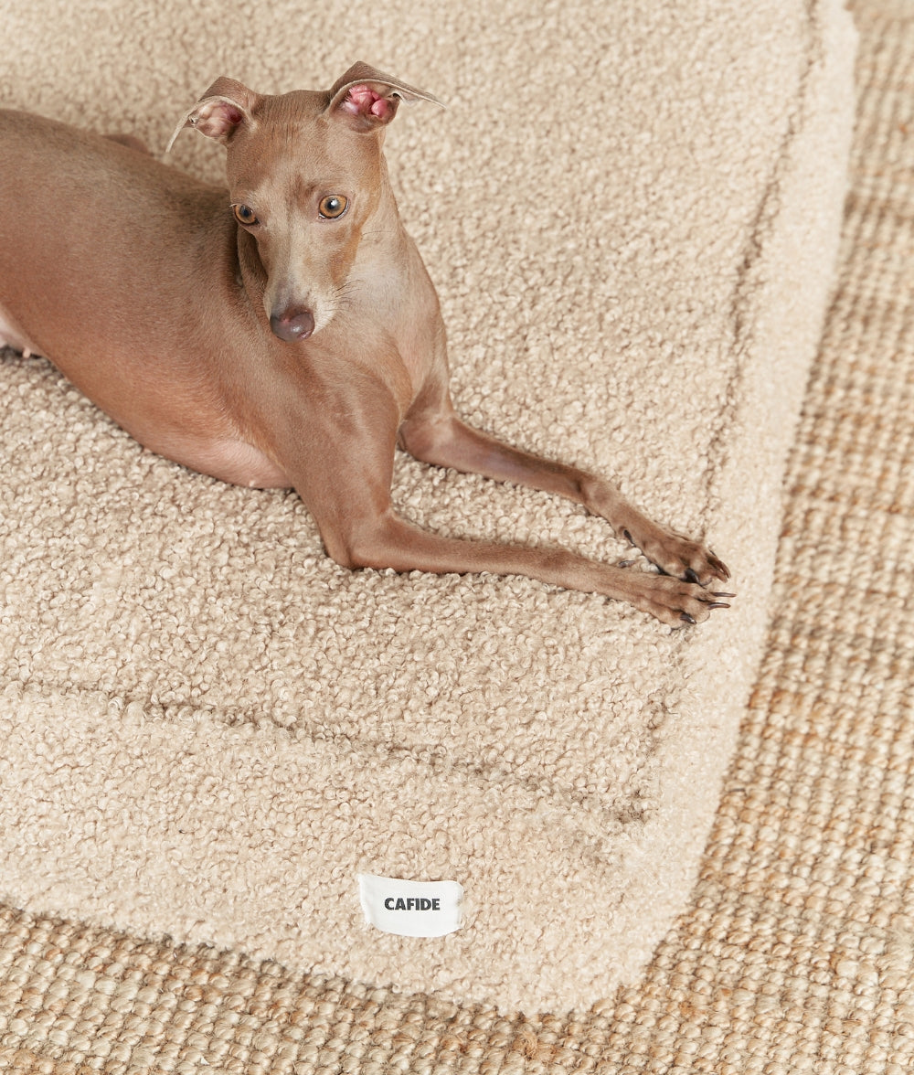 Beigefarbenes Teddyfell-Hundebett, Cuadra