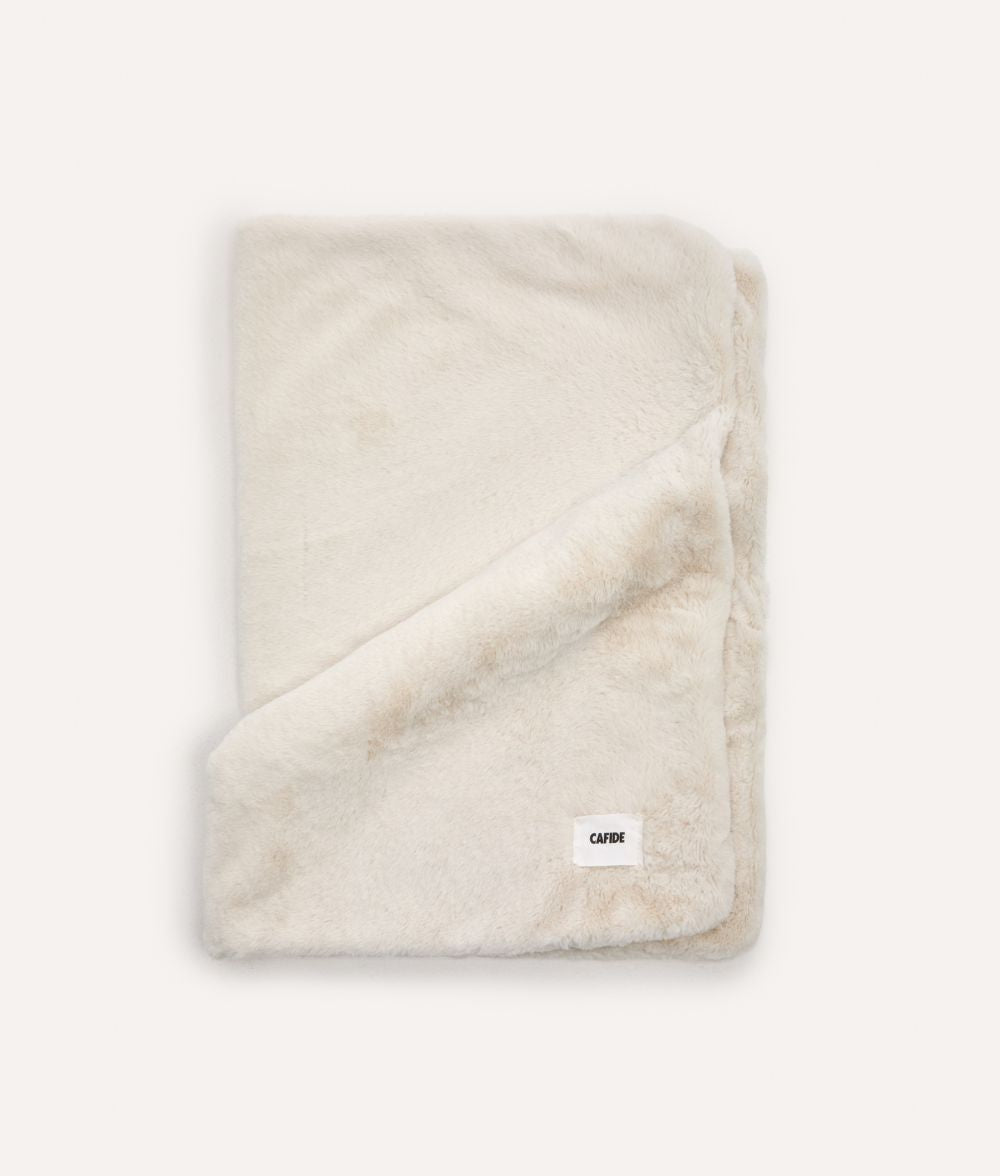 Hellbeige Hundedecke mit Felleffekt, Toia