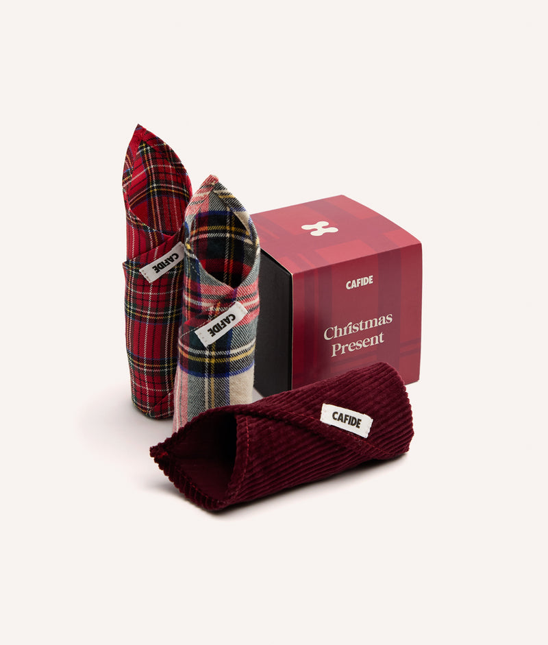 Weihnachtsgeschenk, Rotes 3er-Set Hundehalstücher, Nata