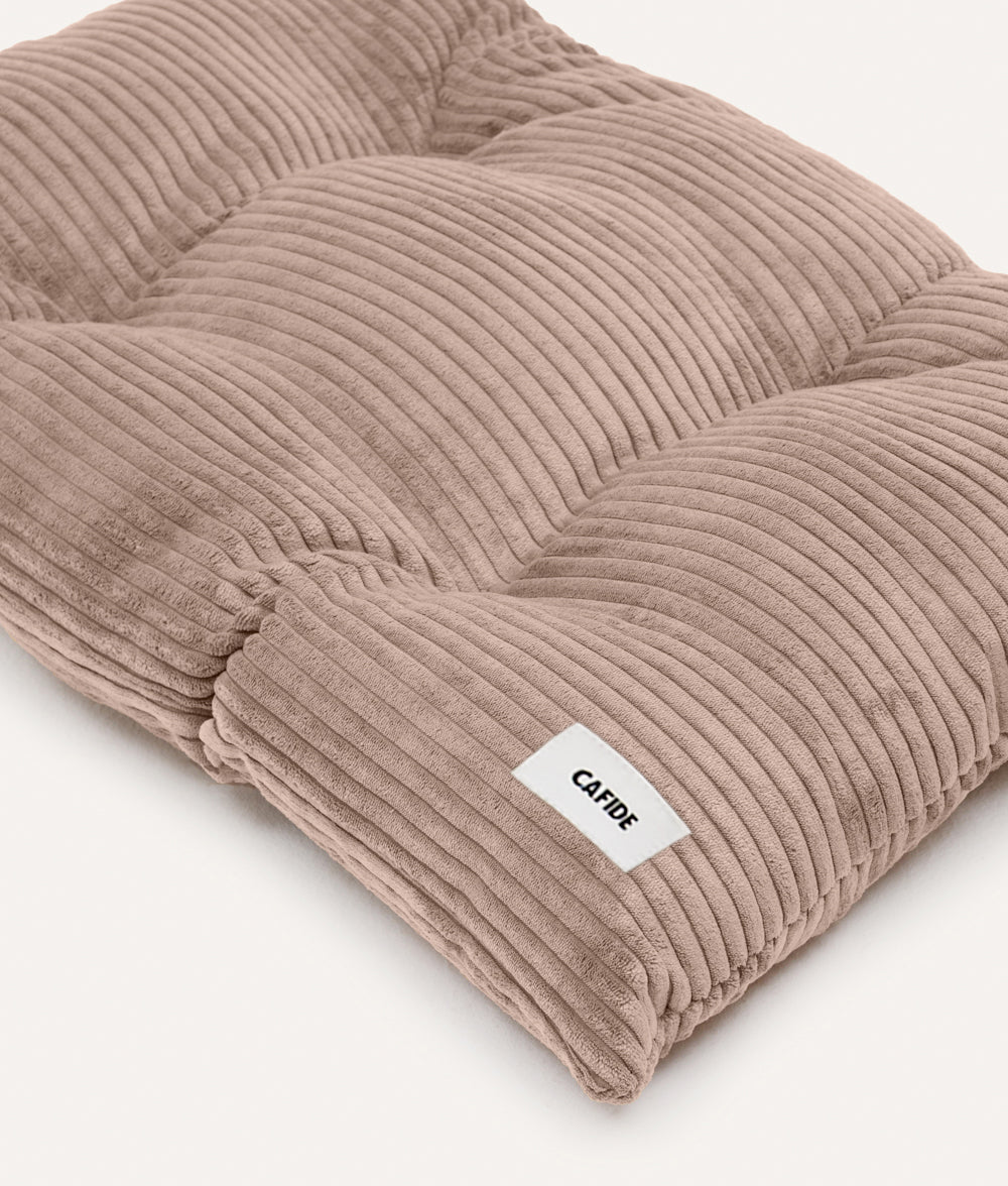 Coussin de lit pour chien en velours côtelé beige, Bela