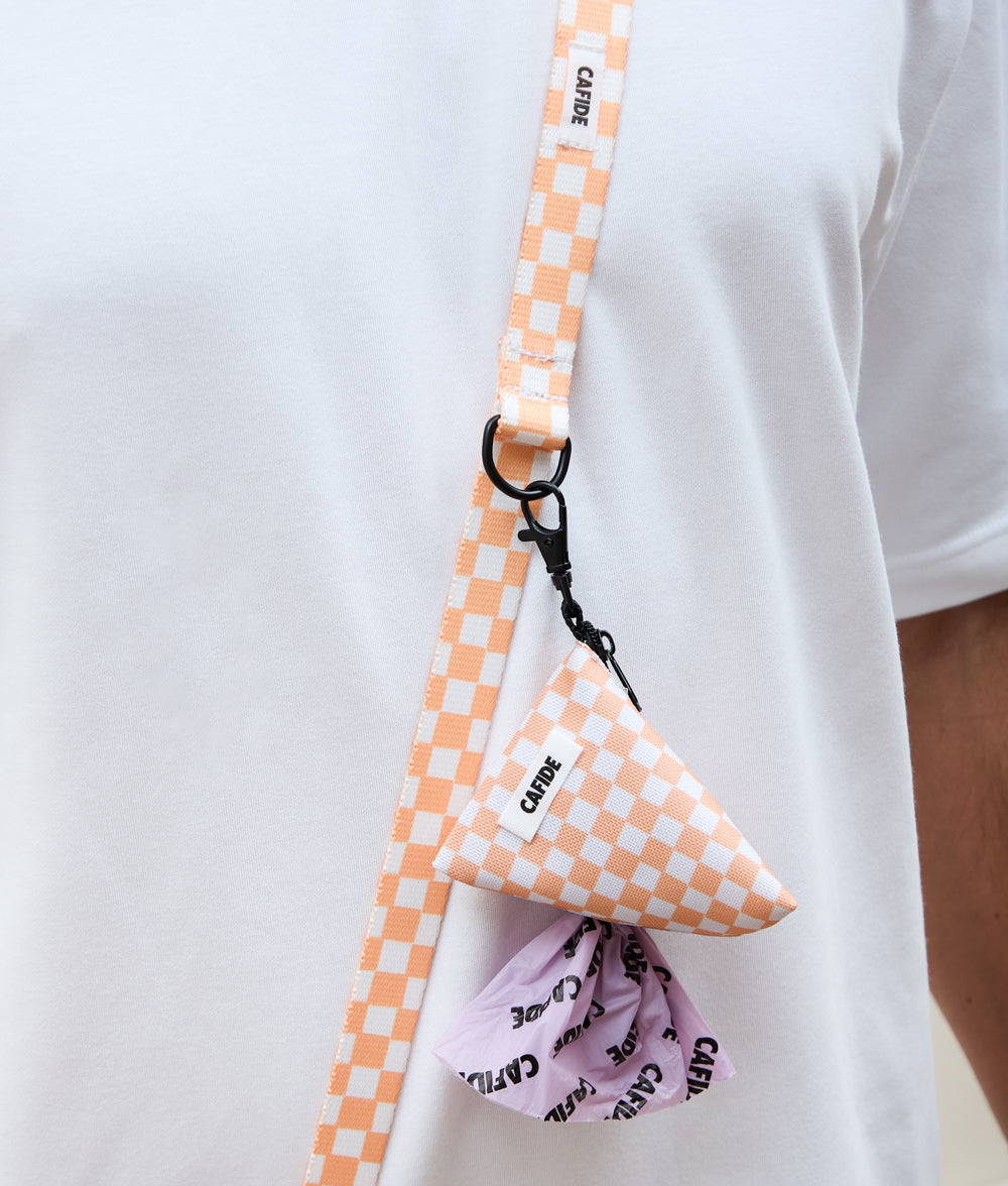 Poop Bag Carrier Recycled PET Peach Orange Design, Juno