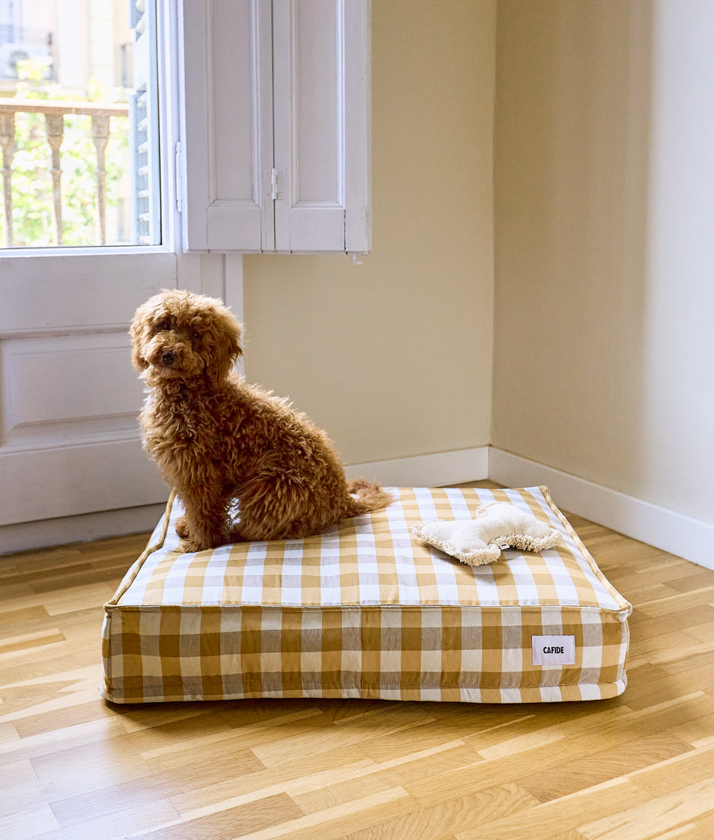 Senfgelbes Vichy-Hundebett, Cuadra