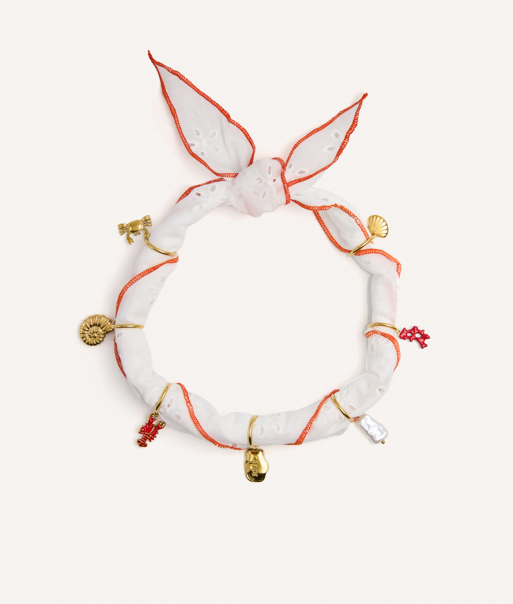 Dog Charms Bandana Coral Broderie Anglaise, Sira