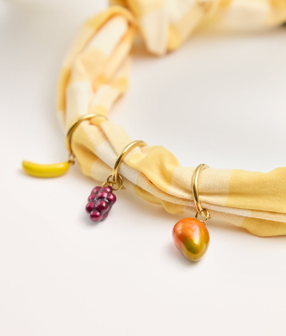 Bandana Charms Perro Vichy Amarillo Frutas, Sira