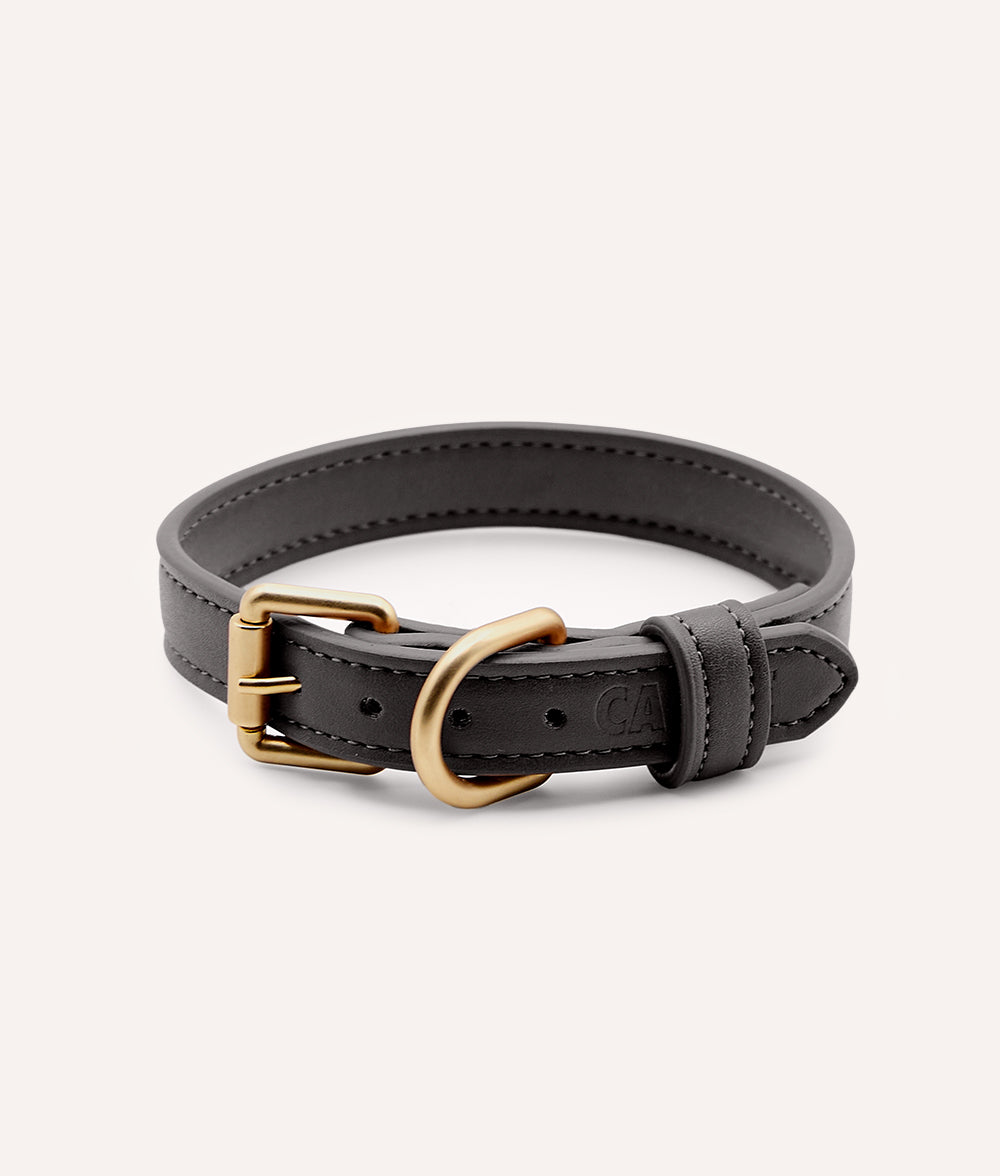 Schwarzes Hundehalsband aus Veganem Leder, Jala